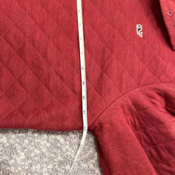 Vineyard Vines Diamond Quilted Red Quarter-Button Up Pullover Medium - Picture 6 of 8
